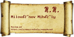 Milovánov Mihály névjegykártya